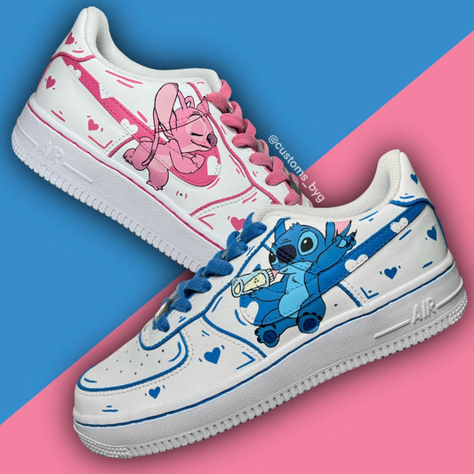 AF1 STITCH AND ANGEL CARTOON SKETCH